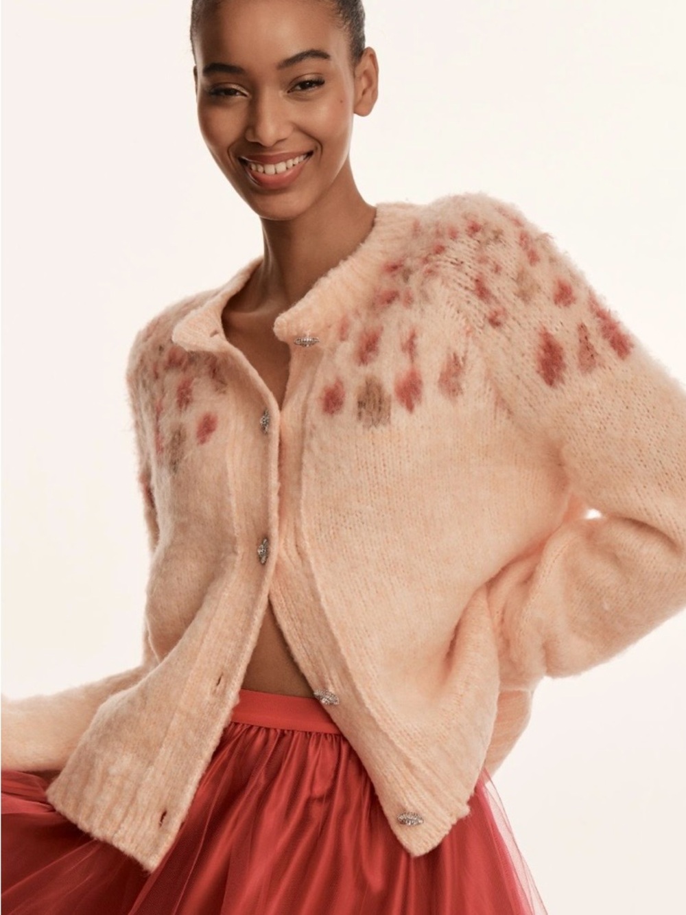 Anthropologie Maeve Brushed Embellished Wool Blend Cardigan NWT S